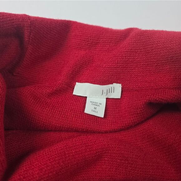J. Jill Cotton Silk Blend Turtleneck Sweater in Red Women's Medium - Picture 4 of 9